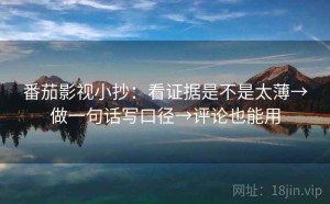 番茄影视小抄：看证据是不是太薄→做一句话写口径→评论也能用