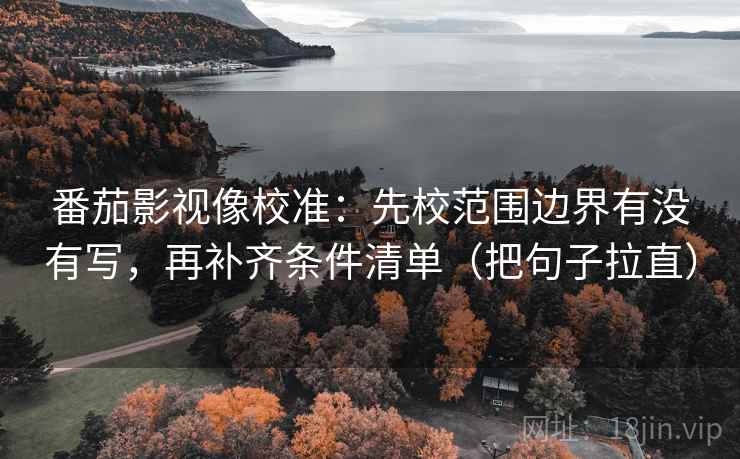 番茄影视像校准：先校范围边界有没有写，再补齐条件清单（把句子拉直）